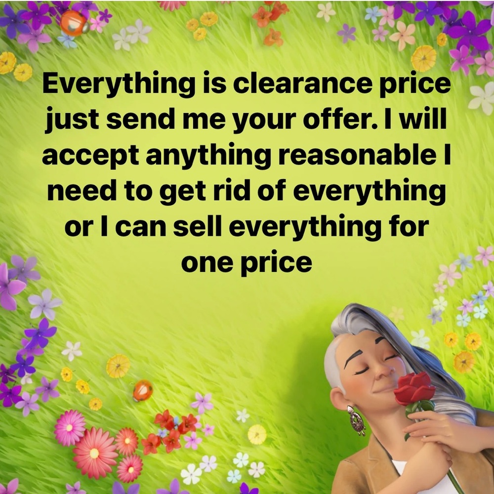 Everything is on sale you name the price I am trying to help people in my church